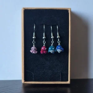 Boucles d'oreilles poulpes et baleines pailletés
