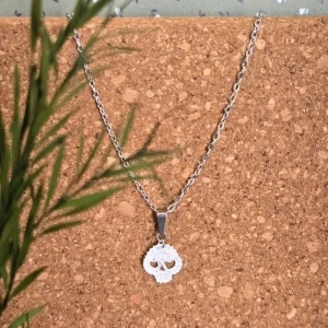 Collier tête de mort phosphorescente