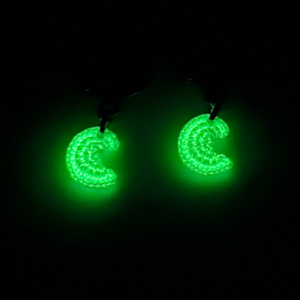 Boucles d'oreilles Lune phosphorescente
